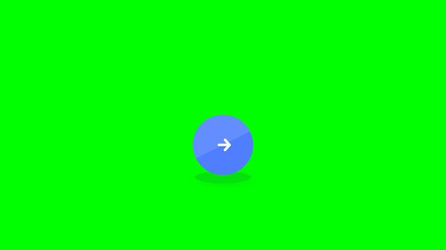 Animated Blue Read More Button with White Arrow on Green Screen Chroma Key Loop