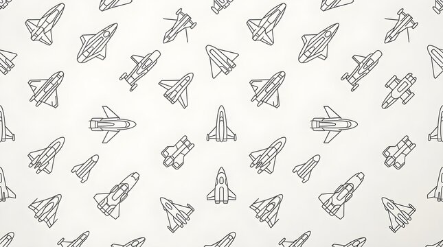 seamless background with rocket