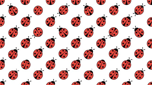 seamless pattern with ladybug