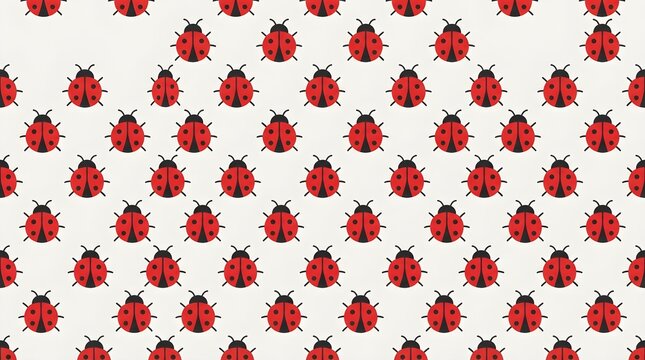 seamless pattern with ladybug