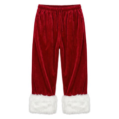Red velvet Santa Claus pants with white faux fur trim © BTG
