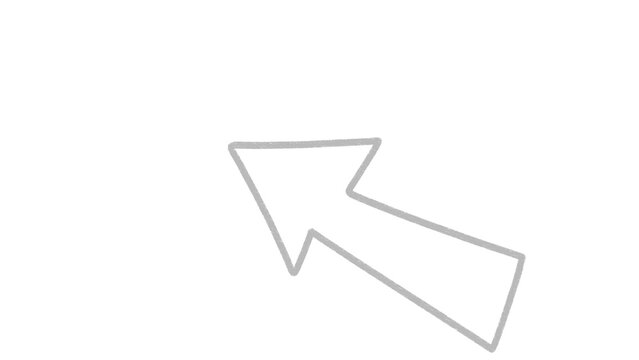 Hand Drawn Outline Curved Arrow Pointer Clipart Isolated on Transparent Background