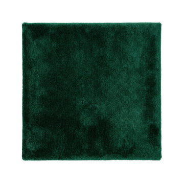 Square emerald green velvet fabric textured mat