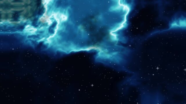 Bucle sin costuras: fondo de galaxia azul y turquesa