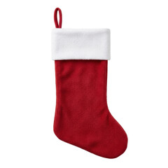 Classic red fleece christmas stocking with white cuff © BTG