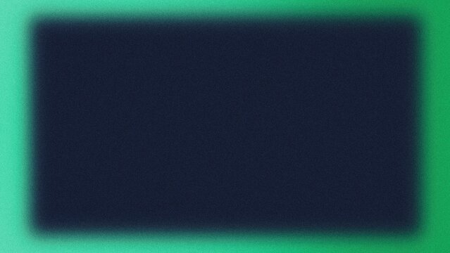 Abstract dark blue rectangle frame with glowing green gradient edges and grainy film texture abstract background film grain digital noise modern border minimalist design graphic element