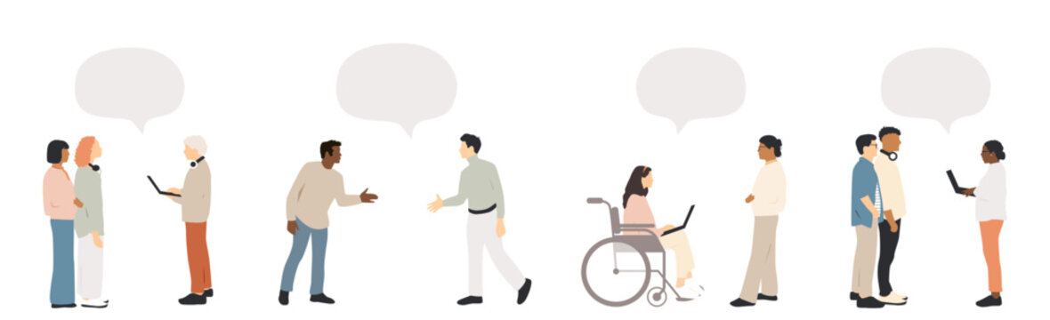 Set of Couples in Conversation.