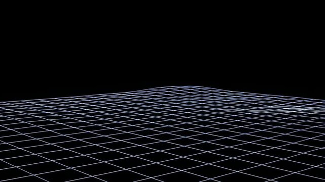 Abstract Representation of a 3D Surface with a Grid Pattern, Capturing Changes in Elevation Over Time in a Digital Environment