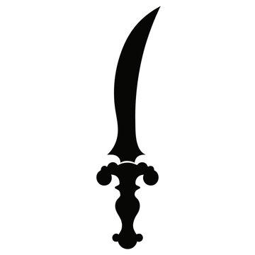 Flat Scimitar Sword Icon for Historical Gaming UI