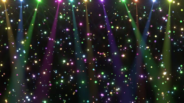 Color spotlights glow sparks beams disco bg able to loop endless 4k