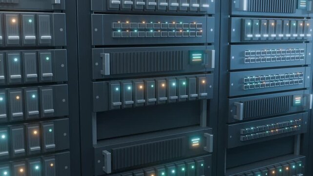 Panel server data technology center bg able to loop endless 4k