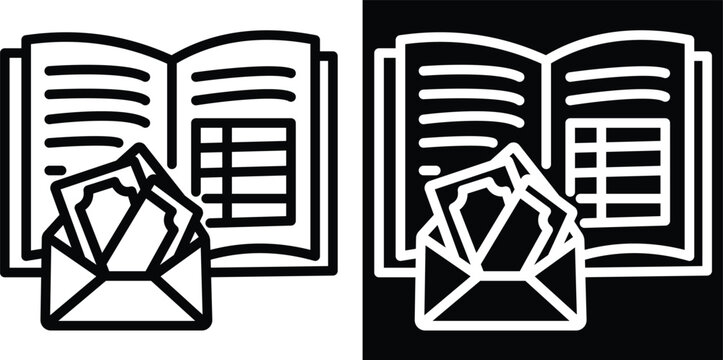kickback ledger Two-tone version in black and white background
