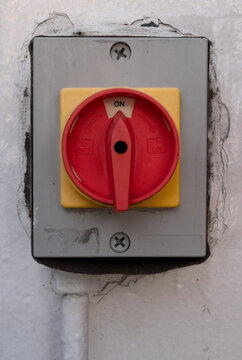 Industrial Emergency Power Rotary Switch Close Up