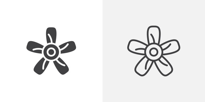 Hypericum icon flat outline in black
