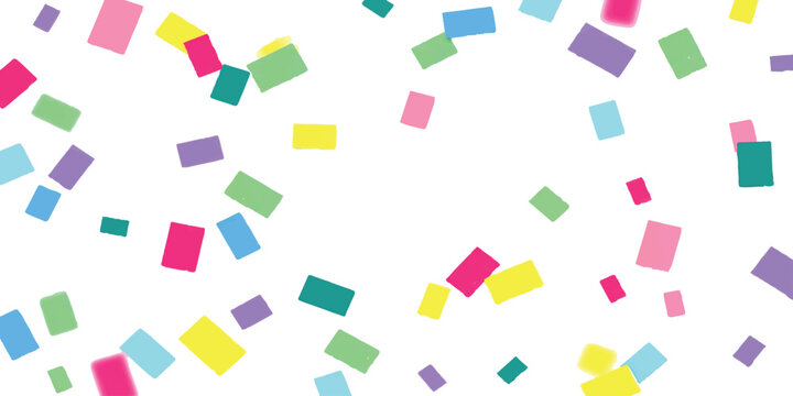 Colorful paper confetti falling for celebration and party event background