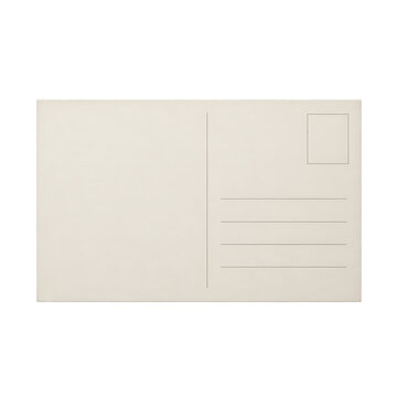 Blank postcard back template with address lines and stamp box