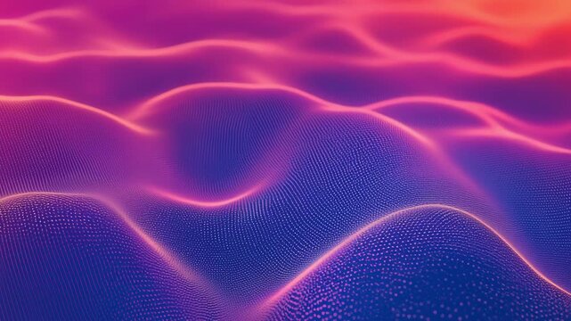 Colorful wave patterns move smoothly across the screen, creating an engaging visual experience with flowing forms that shift in 4k