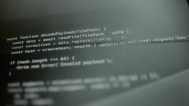 JavaScript payload decoder validates SHA256 hash length