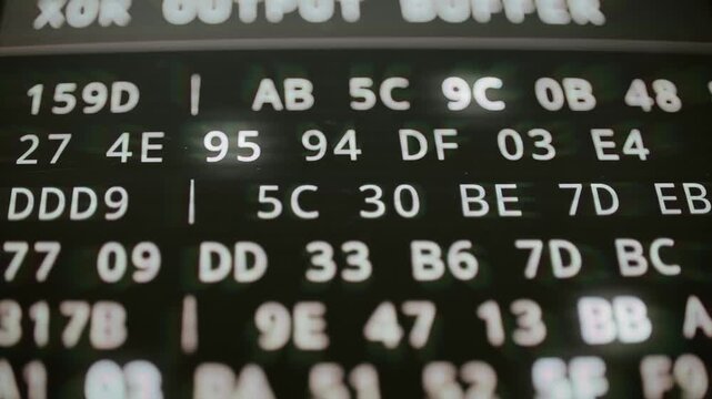 Closer XOR buffer view reveals shifting byte addresses