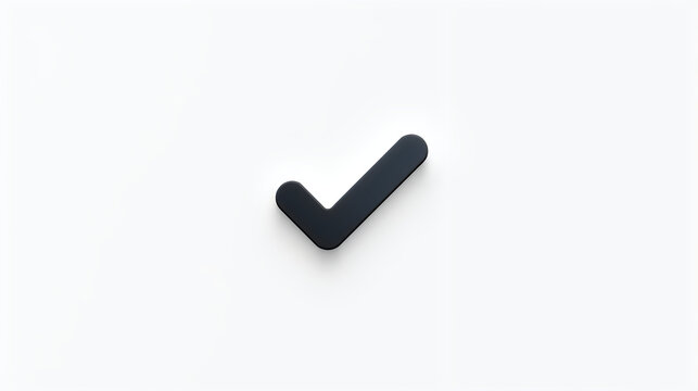 Minimalist black checkmark icon for user interface and web design