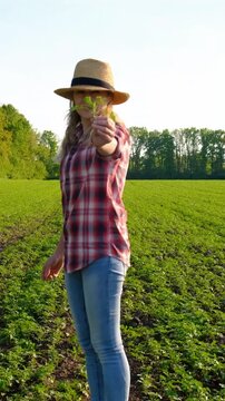 Farmer in the field. Selective focus.