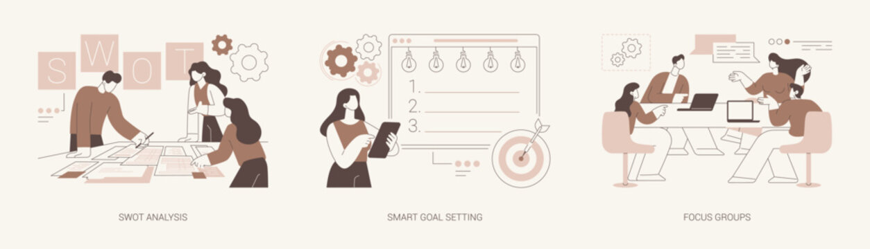 Software analysis isolated cartoon vector illustrations se