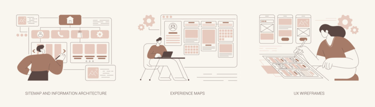 UX designer workflow isolated cartoon vector illustrations se