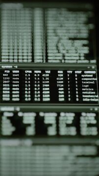 Vertical process monitor tracks root and node activity