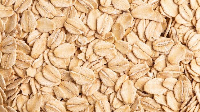 Top View Texture of Rolled Oat Flakes Filling Frame
