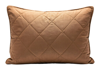 Fototapeta premium soft brown pillow png quilted brown pillow png isolated transparent background image