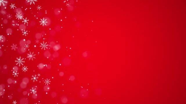 christmas snowflakes and shiny glitter stars on red pattern animation, christmas and new year holiday social media motion background