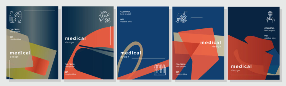 Message original guide medical abstract geometric a4 poster. striking blended, soothing information, retro round, blur blending vector medical background illustration