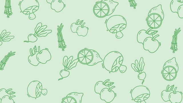 seamless pattern with fresh green garden video animation motion