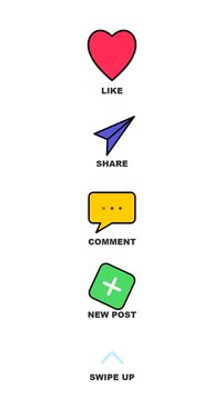 Hand-Drawn Social Media Engagement Animations Pack: Neomorphic Loopable Vertical 4K SVG Icons for Digital Content.