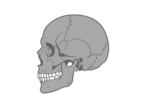 Human skull profile view anatomical illustration