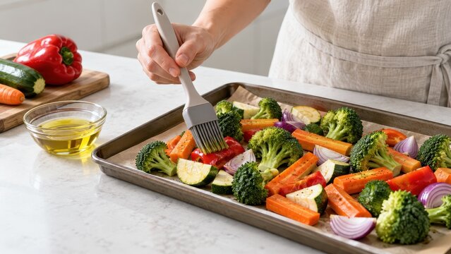 home cook prepares vegetables for dietary fat reduction