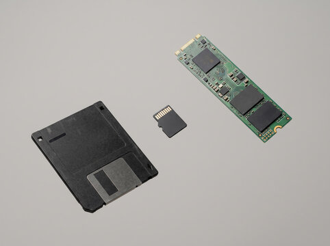 Evolution Of Computer Data Storage From Floppy Disk To Fast Drive