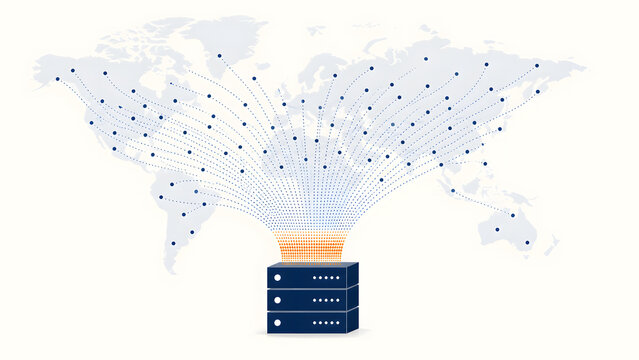Global DDoS traffic overwhelming a server