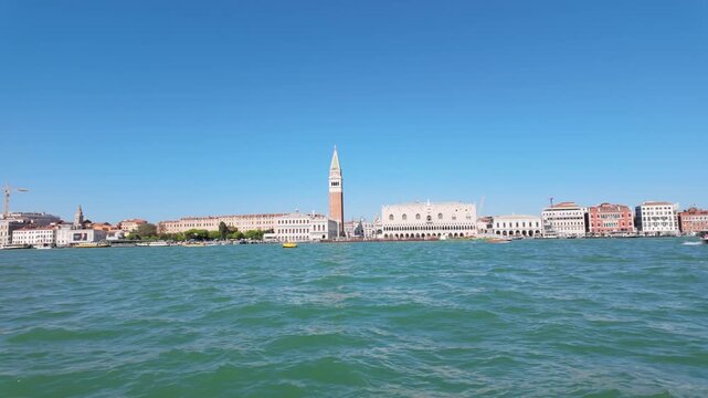 Venice waterfront skyline with San Marco Campanile and Doge's