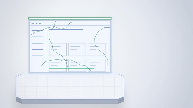 Software patch sealing cracks in an application window on white