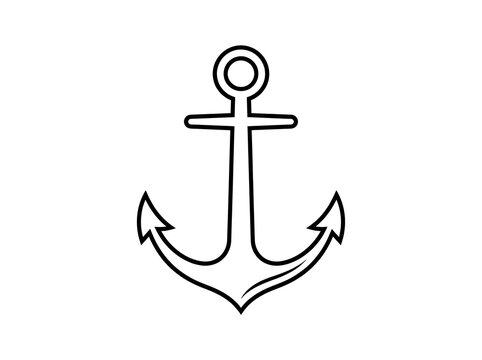 Simple anchor outline symbol
