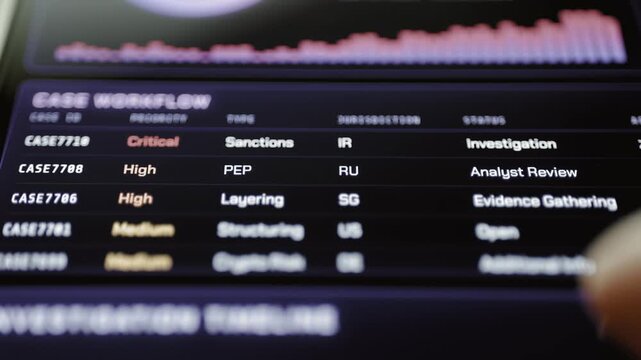 Case workflow lists investigations by severity and status