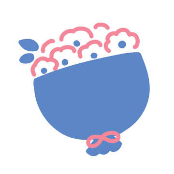 手描きのかわいいブーケのイラスト