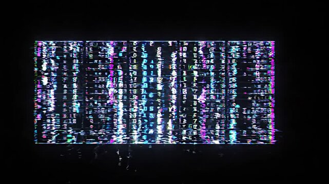 Digital Data Glitch Effect Showing Abstract Electronic Signal Noise