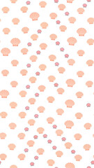 Seamless pattern of scallop shells and small shells © si