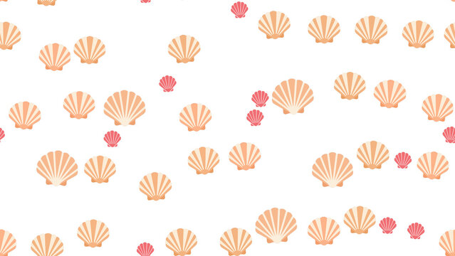 Seamless pattern of scallop shells