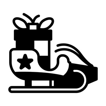 Santa claus train icon