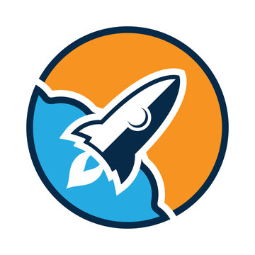 rocket logo icon vector illustration design.