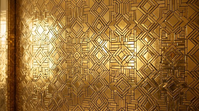 Luxurious gold geometric pattern decorative wall panel