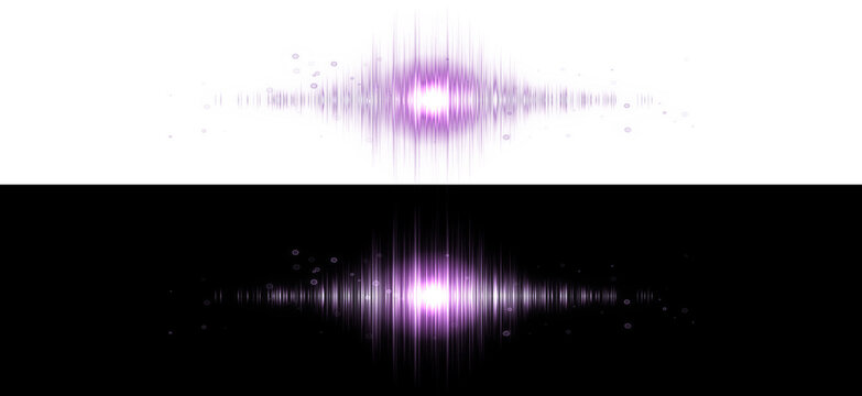 transparent png Abstract glowing sound waveform with purple neon light effect, isolated on transparent background